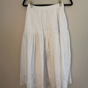 Abercrombie & Fitch White Midi A-Line Skirt